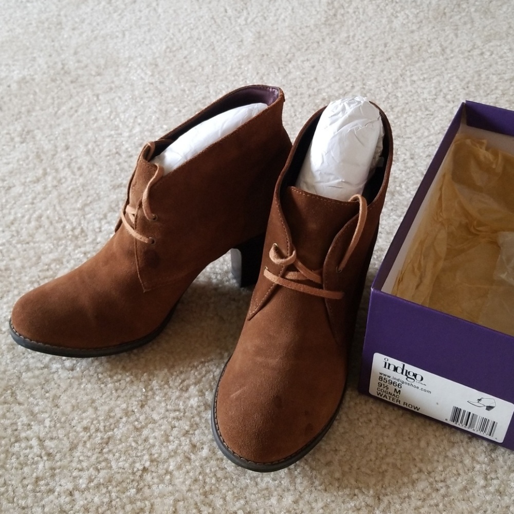 Clark's cognac water row ankle boots